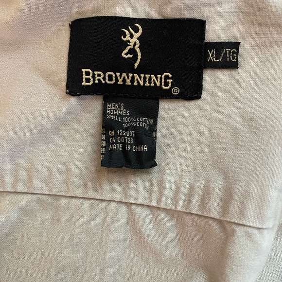 Men’s Long Sleeve Canvas Browning Snap Up Shirt Hunting Shooting Size Large XL - Picture 6 of 6
